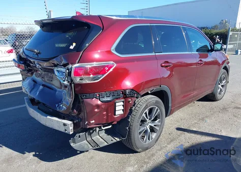 2016 Toyota Highlander Xle V6 z USA, uszkodzony, nr VIN 5TDJKRFH6GS297038
